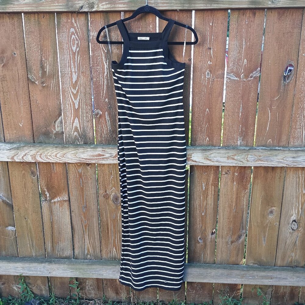 Heart & Hips Striped Maxi Dress Size L NWT